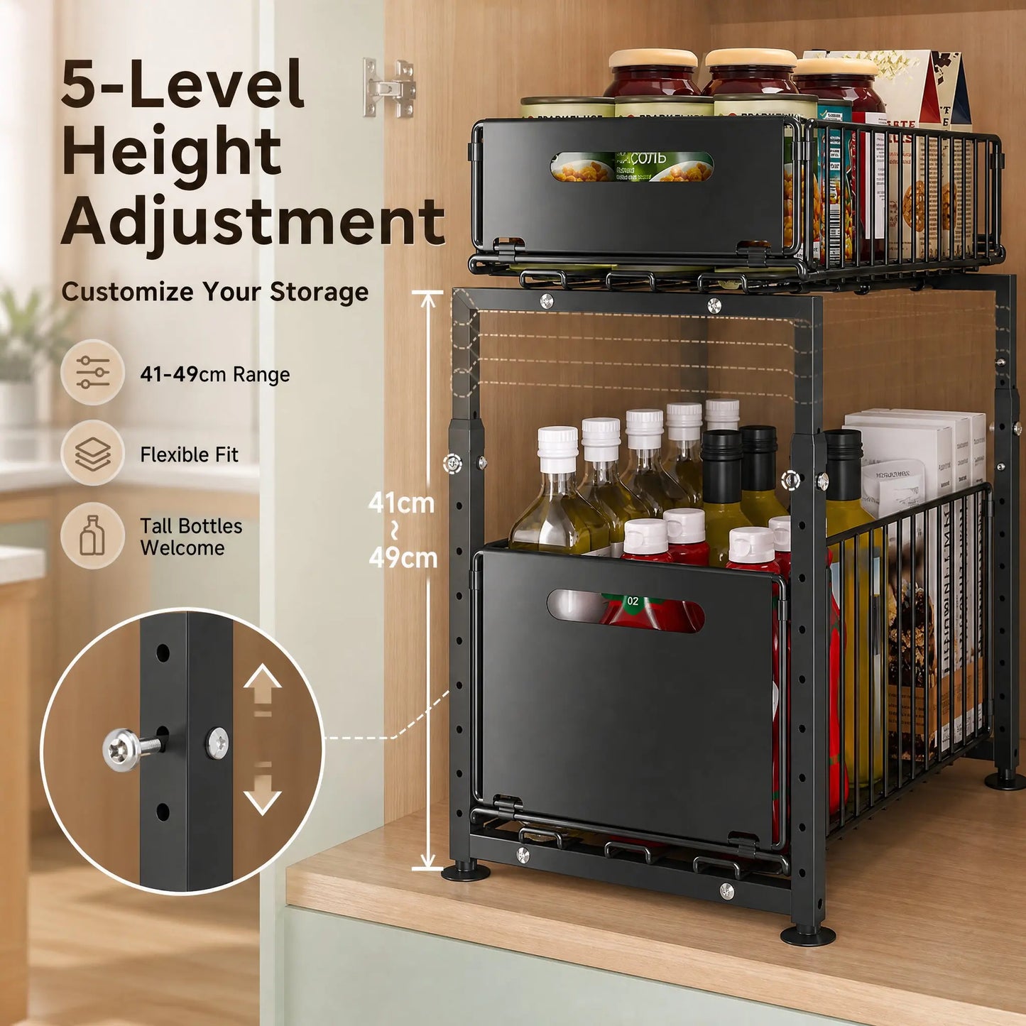 Dwupoziomowy organizer pod zlew